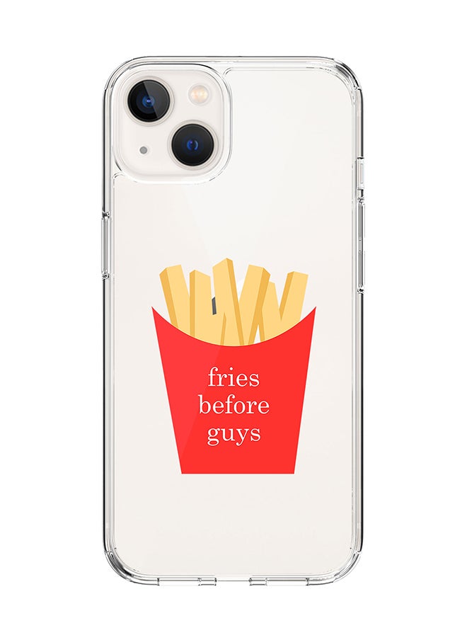 Stylizedd - Classic Clear Case for Apple iPhone 15 Hybrid Soft Case Flexible Edges Anti Drop TPU PC Gel Thin Transparent Cover [ Designed for Apple iPhone 15 ] - Fries Before Guys - Image 1