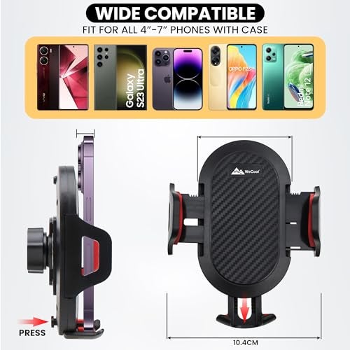 WeCool C3 360° Rotatable car Mobile Holder for Dashboard,Windshield, Adjustable Height and View Angle,Compatible with All Smartphones - Image 4