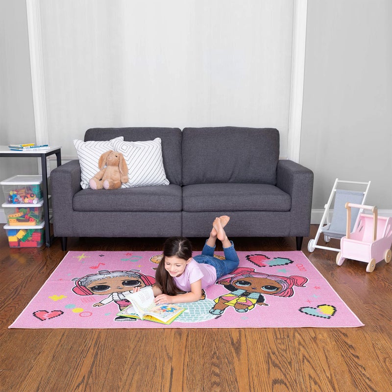 Franco Kids Room Non Slip Area Rug, 69 in x 52 in, LOL Surprise - Image 2