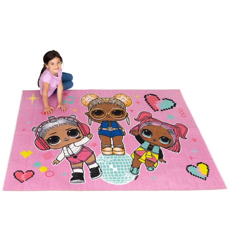 Franco Kids Room Non Slip Area Rug, 69 in x 52 in, LOL Surprise - Image 1