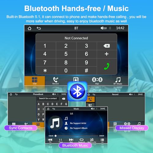 NHOPEEW 7 inch HD Single Din Touchscreen Car Stereo - Carplay and Android Auto, 1 Din Car Radio with Bluetooth, Mirror Link, FM Radio, Steering Wheel Control + Microphone - Image 4