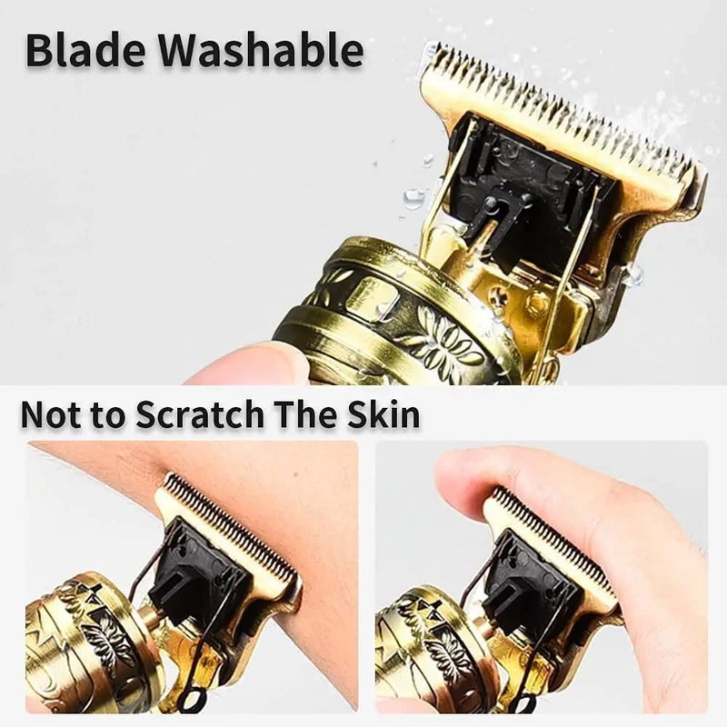 BIYALI Men Buddha Style Trimmer Retro Oil Head Close Adjustable Blade Clipper metal body with cordless rechargeable battery hair Trimming - Image 5