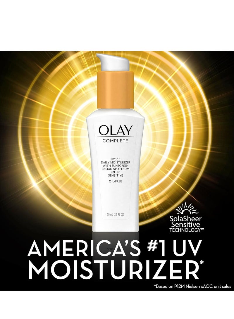 Olay Olay Face Moisturizer Complete Daily Defense All Day Moisturizer With Sunscreen, SPF30 Sensitive Skin, 2.5 Fl Oz (Pack of 2)  - Image 2