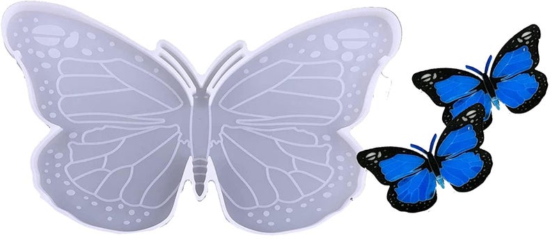 EnaMeena 2 Pack 8Inch ButterflyShaped Epoxy Molds for DIY Coasters Ideal for Resin Casting in Home Dcor Wall Art and Various Craft Projects