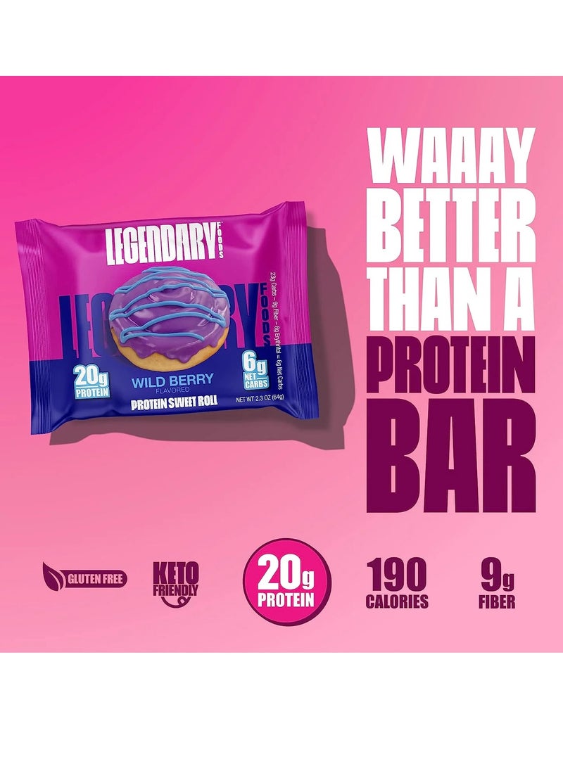Legendary Foods - LGD Protein Sweet Roll 67g Wild Berry (1x8) - Image 1