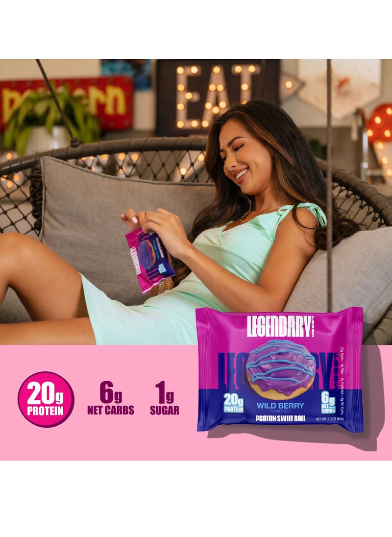 Legendary Foods - LGD Protein Sweet Roll 67g Wild Berry (1x8) - Image 1