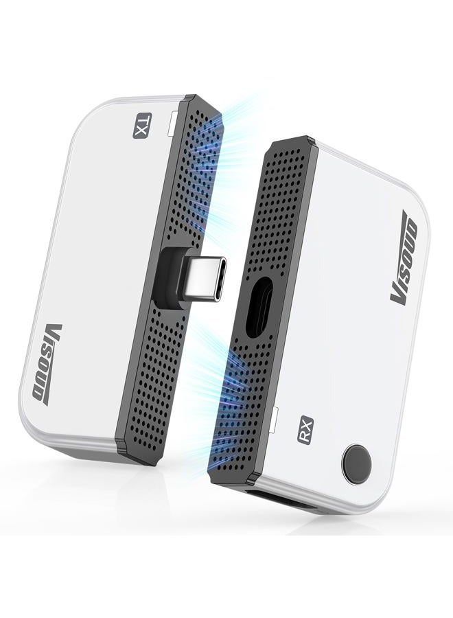 Visoud 2026 Upgraded Type-C Wireless HDMI Transmitter & Receiver Kit 328FT/100M, 4K Input to 1080P@60Hz Output, Plug&Play, 5.8G+2.4G Video Audio from Phone/Tablet/Laptop/PC to Monitor/Projector/TV Box - Image 1