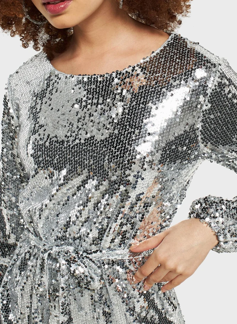 2Xtremz Sequin Tie Detail Dress