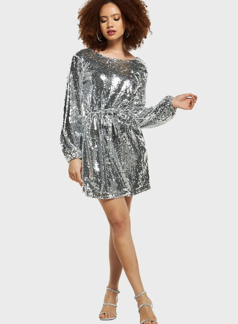 2Xtremz Sequin Tie Detail Dress
