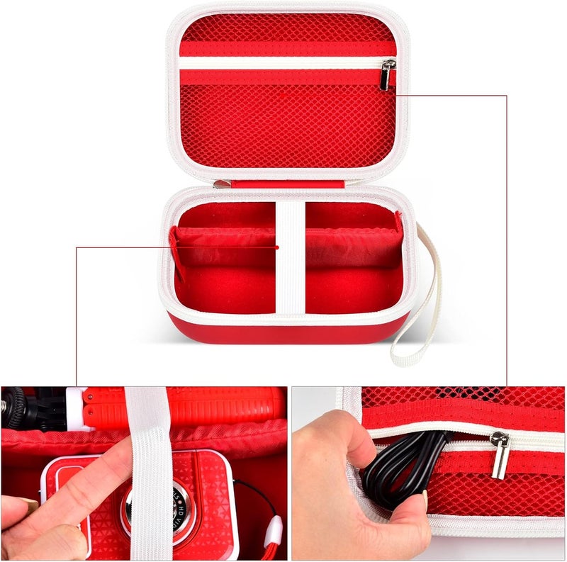 PAIYULE Kids Camera Case for VTech KidiZoom Creator Cam HD Video Camera for Makolle Selfie Camera for KODAK Printomatic Instant Print Cameras, Carrying Storage Bag Holds Tripod Accessories(Box Only)-Red - Image 4