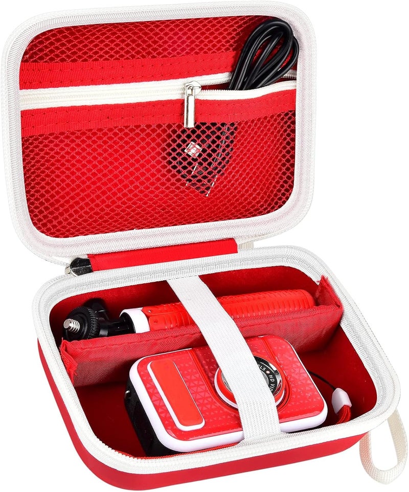 PAIYULE Kids Camera Case for VTech KidiZoom Creator Cam HD Video Camera for Makolle Selfie Camera for KODAK Printomatic Instant Print Cameras, Carrying Storage Bag Holds Tripod Accessories(Box Only)-Red - Image 1