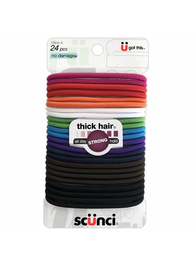 Scunci No Damage Effortless Beauty Thick Hair Elastics, 24-Count - Image 1