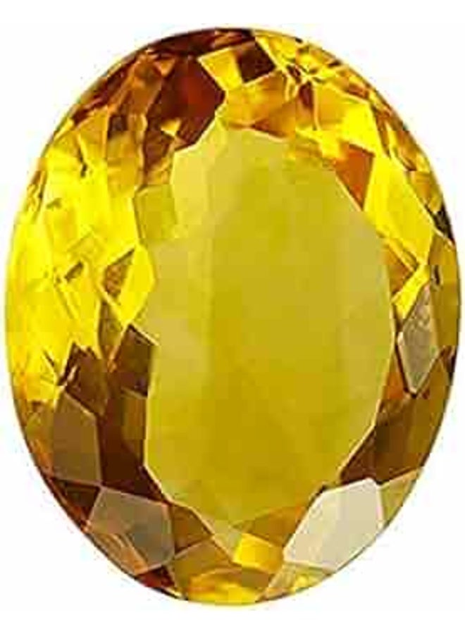 حجر زيركون فاخر لون ذهبي سترين Citrine - قص بيضاوي Oval Cut - قصة الماسية من الناحيتين - مقاس 12×8 ملم - جودة 5A - Image 1