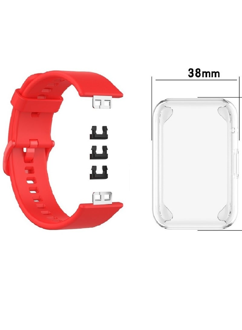 2-In-1 Silicone Watchband Strap With Case For Huawei Watch Fit Band - Image 3