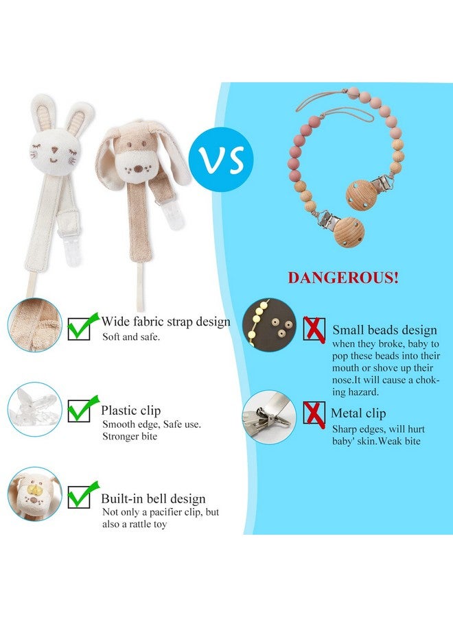 COTTONBEBE Pacifier Clip 2 Pack Baby Pacifier Holder For Boys And Girls Fits Many Pacifiers & Baby Teething Toys Ideal Baby Gift (Puppy & Bunny) - Image 5