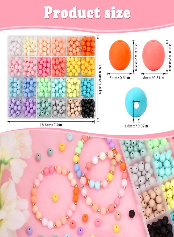 BONNY BOXX 600Pcs 8mm Candy Color Matte Acrylic Round Beads, 24 Colors Assorted Plastic Bubble Gum Beads with Hole Loose Beads Bulk for Bracelets Necklace Jewelry Making DIY Crafts - Image 2