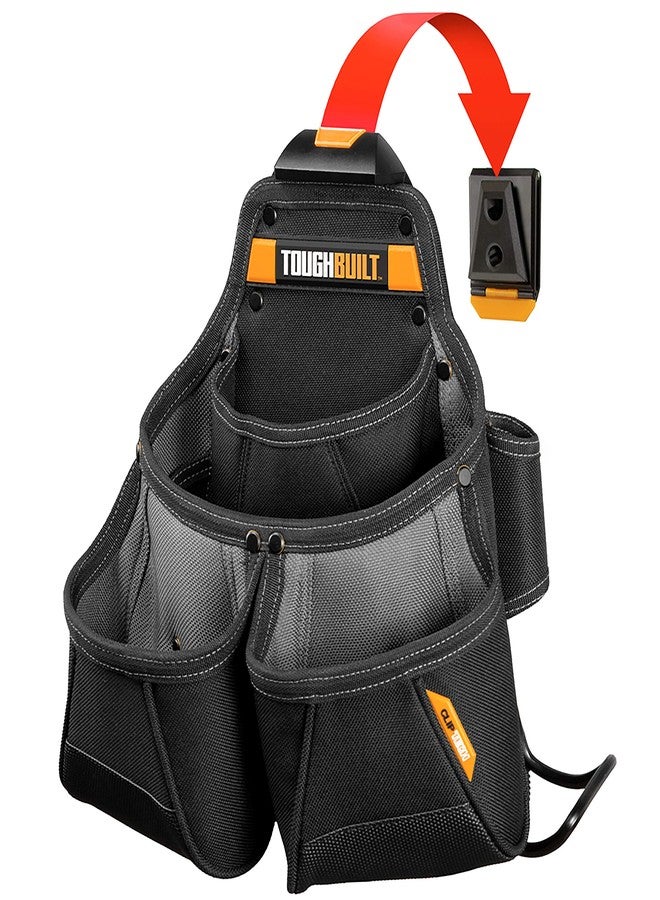 ToughBuilt - Framer Pouch, Heavy-Duty Tool Pouch with ClipTech Hub, 10 Pockets and Loops, Integrated Kickstand, and Reinforced 1680D Construction for Professional Framers and Jobsite Organization - Image 1
