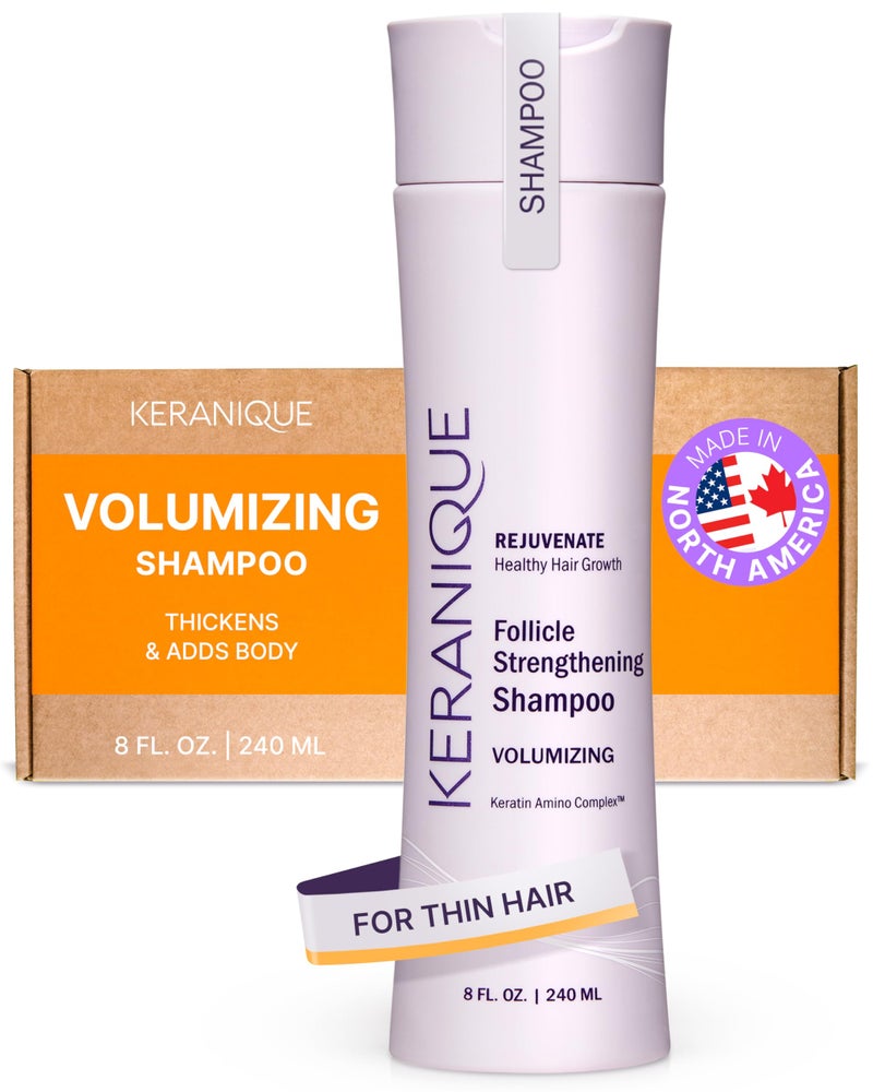 Keranique Scalp Stimulating Keratin for Thinning Hair, Hair Regrowth Amino Complex Shampoo Volumizing, 8 Fl Oz - Image 1