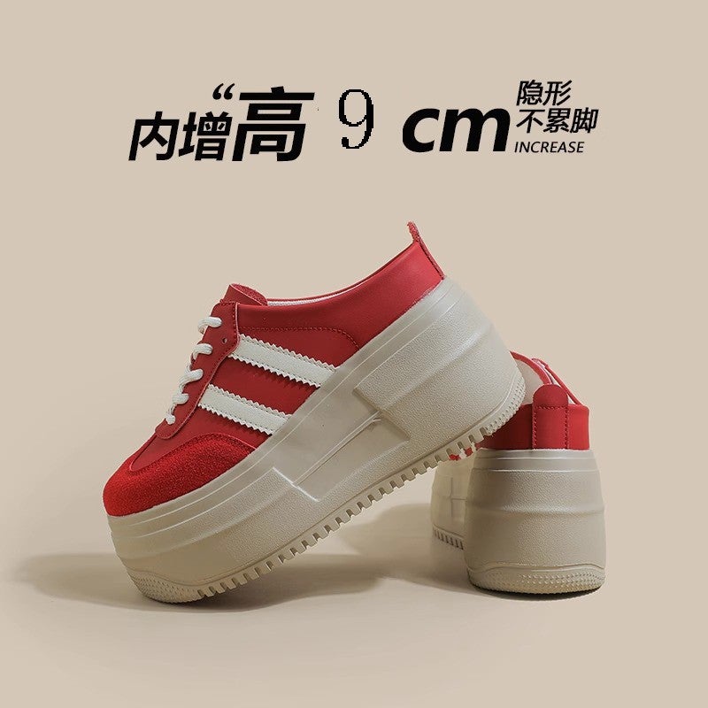Women'S Platform High-Heeled Mules With A 9Cm Height Increase, Thick-Soled Waterproof Backless German Training Shoes For Petite Individuals - Image 2