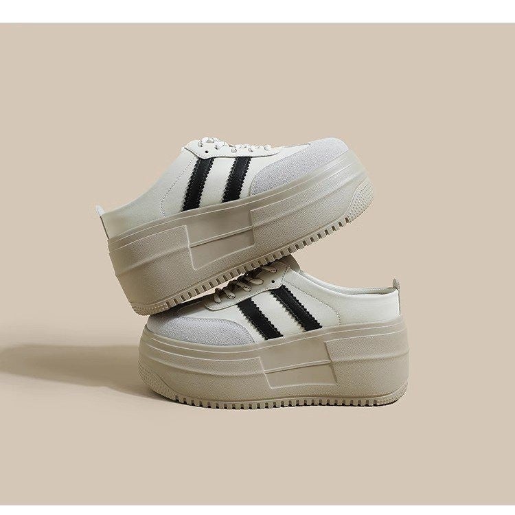 Women'S Platform High-Heeled Mules With A 9Cm Height Increase, Thick-Soled Waterproof Backless German Training Shoes For Petite Individuals - Image 4