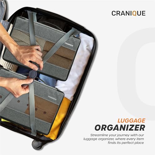 Cranique Packing Cubes for Travel Organizer, Storage Bag, Packing Bag for Clothes, Essential Pouch, Travel Organizer for Men & Women Pack of 5 (Cube1-Grey-Pack5) - Image 5