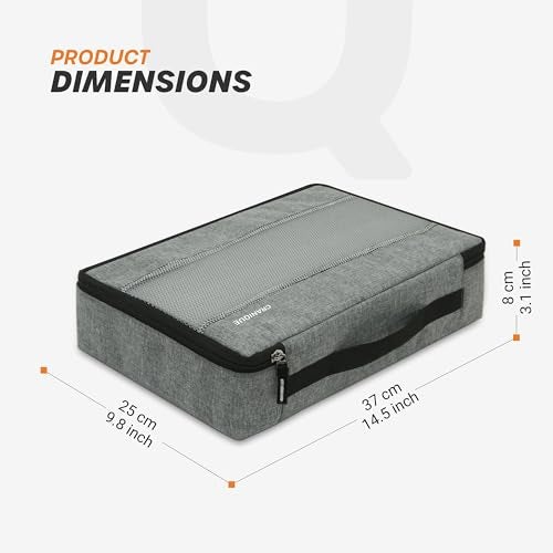 Cranique Packing Cubes for Travel Organizer, Storage Bag, Packing Bag for Clothes, Essential Pouch, Travel Organizer for Men & Women Pack of 5 (Cube1-Grey-Pack5) - Image 2