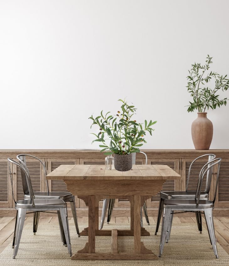 AlphaAcc 18 Inch Artificial Olive Branches Real Looking Potted Plant Fake Olive Tree with Lifelike Leaves and Fruits in Rustic Black Cement Planter Faux Greenery Plant for Indoor Outdoor Decor - Image 2