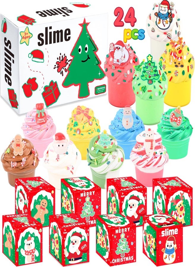 d'Alba 24 Pack Christmas Slime Kit for Kids, Butter Slime Advent Calendar 2025, Christmas Stocking Stuffers, Xmas Gift for Girls and Boys, Party Favor for Slime Lovers - Image 1