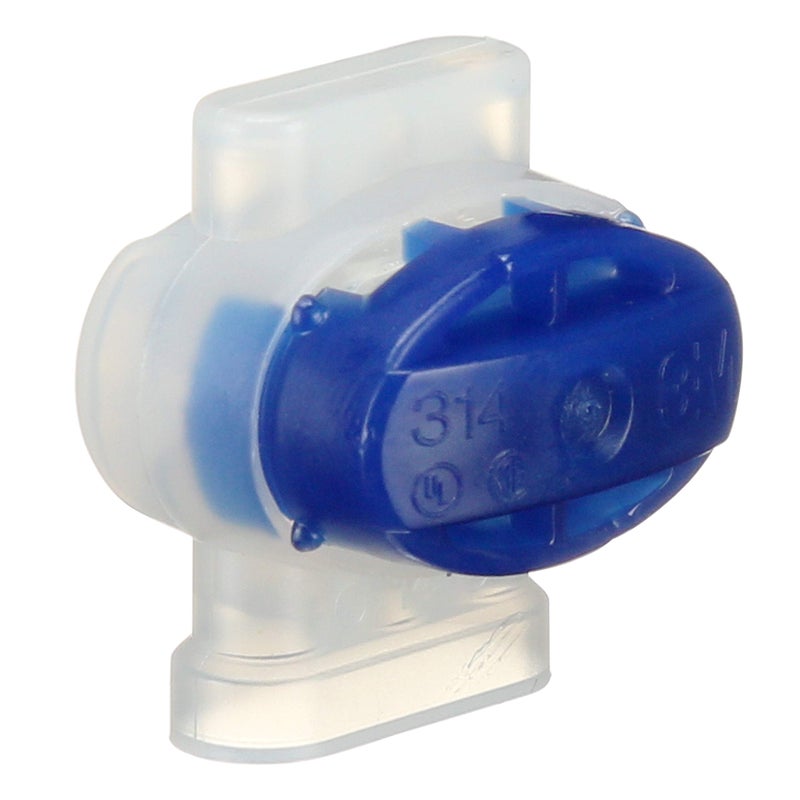 3M Scotchlok Electrical IDC (Insulation Displacement Connector) 314-BOX, Pigtail, Self-Stripping, Moisture-Resistant, Blue, 22-14 AWG (solid/stranded), Pack of 50 - Image 1