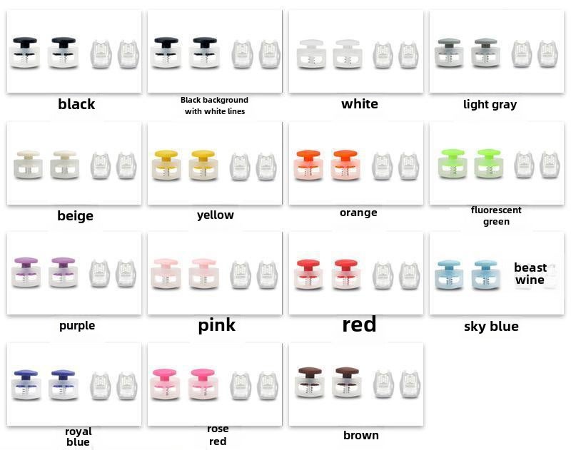Kids Lazy Shoelace Buckle FastenersRound Spring + tail clip (2 Spring buttons +4 tail clips) Round Spring + tail clip (2 Spring buttons +4 tail clips)