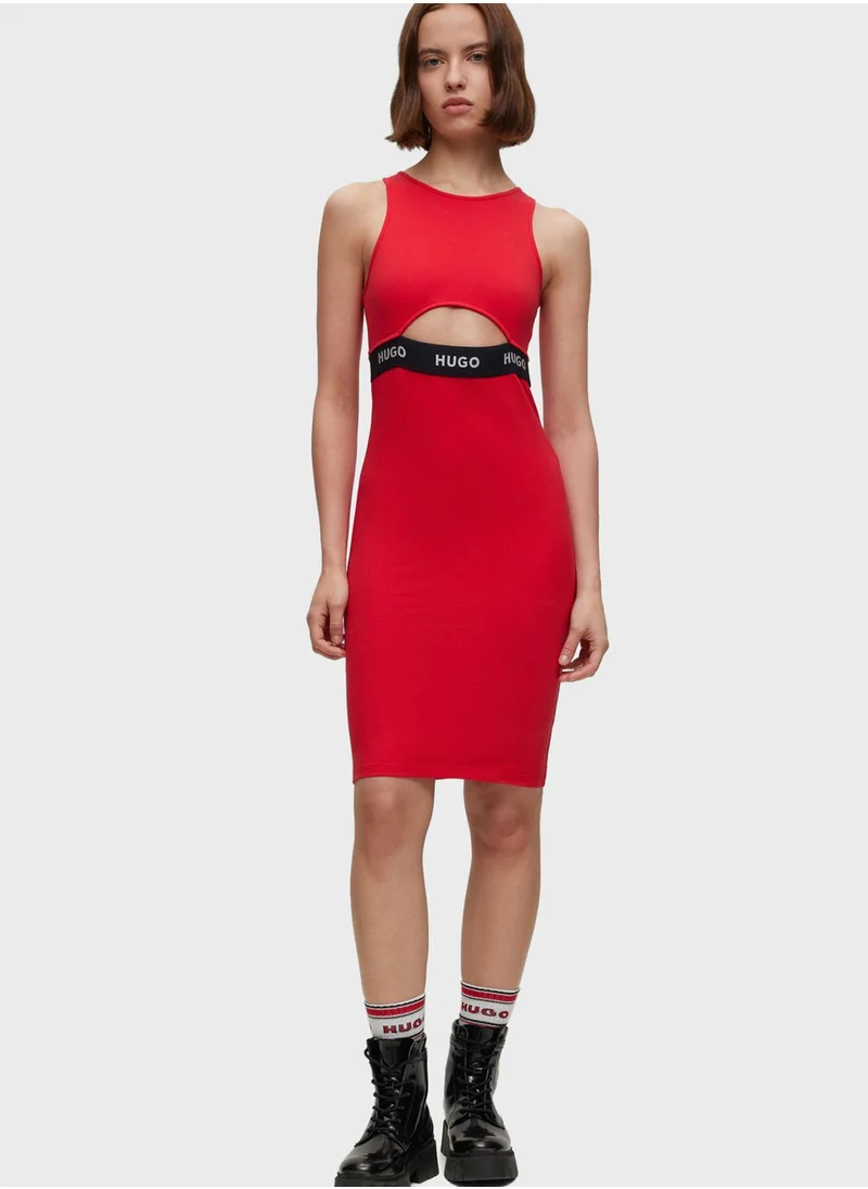 HUGO Cut Out Knitted Dress