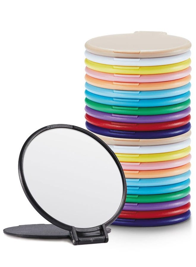 Getinbulk Compact Mirror Bulk, Round Makeup Mirror for Purse, Set of 24 (12-Color) - Image 1