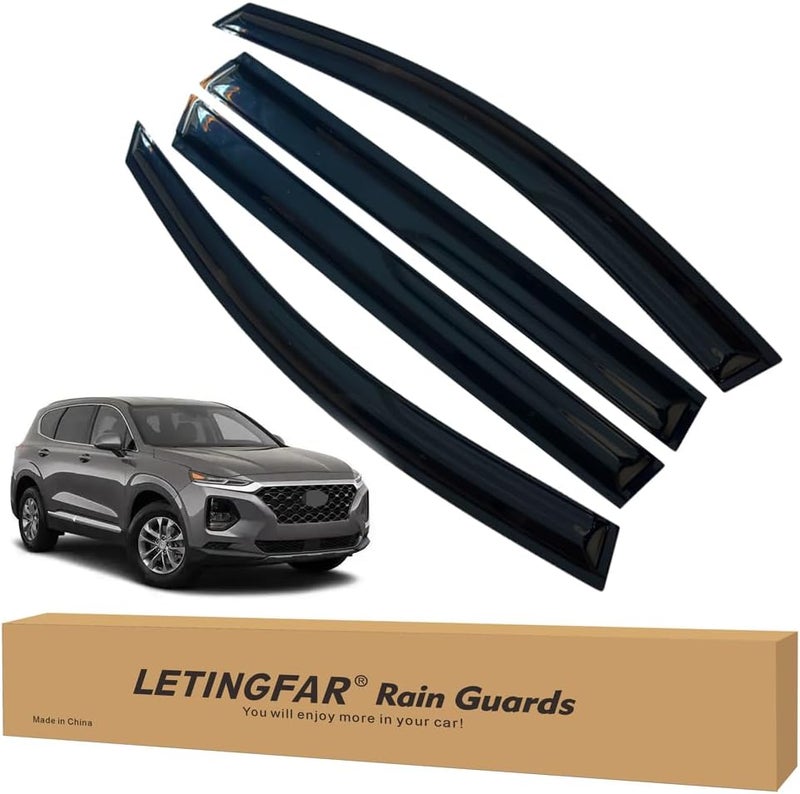 LETINGFAR Window Visors Rain Guards for Hyundai Santa Fe (2019-2023) - Wind Deflectors & Vent Shades - Image 1