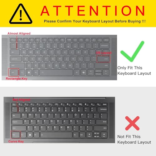 RAYA Silicone Keyboard Cover for Lenovo Yoga Slim 7 / Slim 7i / Slim 7X and Lenovo Yoga Pro 7 Keyboard Protector (Transparent) - Image 2