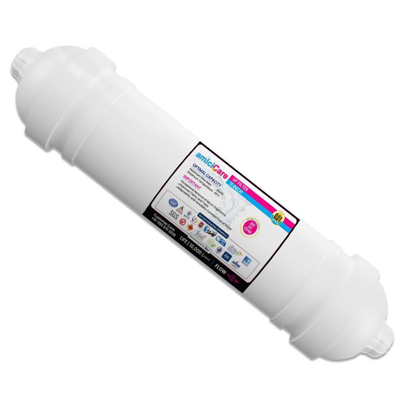 amiciCare  cartridge فلتر UF بحجم 11 بوصة – غشاء ترشيح أولترافلتر 0.01 ميكرون للأجهزة تنقية المياه RO – يزيل البكتيريا والفيروسات والشوائب الغروية - Image 1