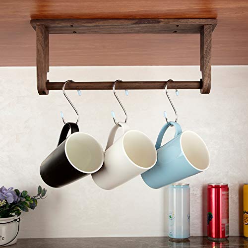 klleyna Wood-Paper-Towel-Holder-Under-Cabinet-Kitchen-Handmade - Wall Mounted/Adhesive No Drill Sturdy Roll Hanging Organizer, Horizontal Papertowel Dispenser Easytear, Handcraft Decor Gift Real Woodwork Home - Image 4