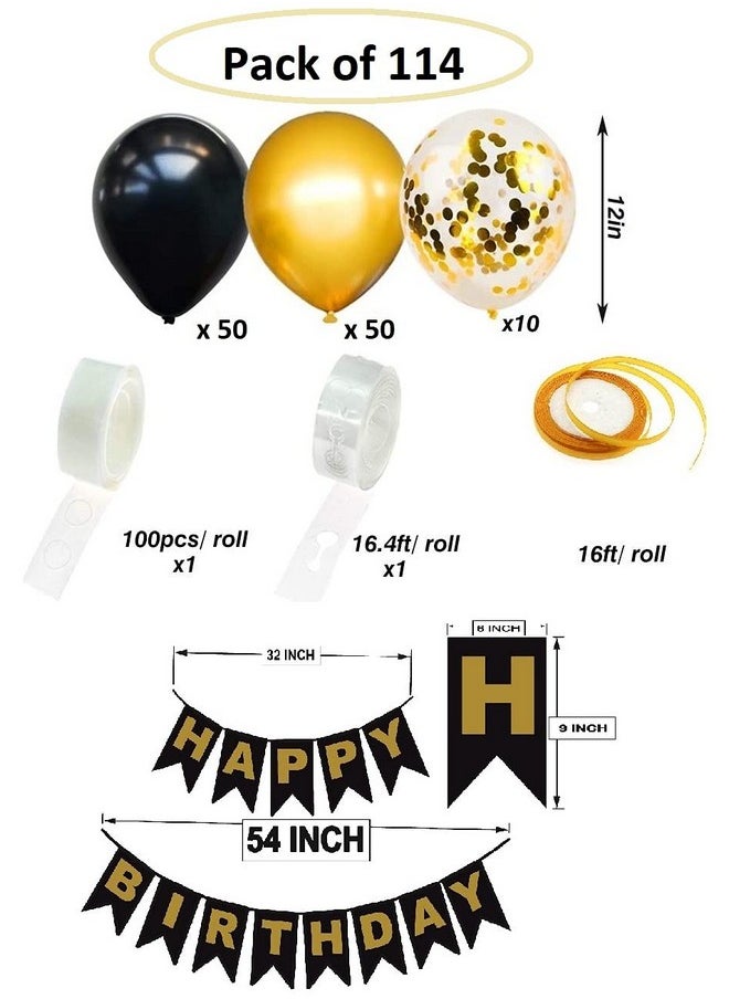 هونج كونج بالونز - مجموعة زينة عيد الميلاد من HK Balloons، مكونة من 114 قطعة باللون الأسود الذهبي، ومجموعة أقواس البالونات، للأولاد والبنات والزوجات والأزواج، ومجموعة زينة عيد الميلاد، ومجموعة ديكورات خلفية - Image 1