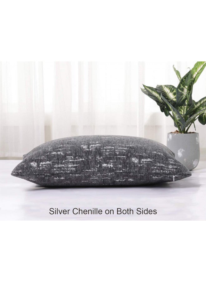 PHF PHF Throw Pillow Covers 12 x 20 Rectangle Lumbar Set of 2 with Zipper Closure Winter Fall Home Decorative Boho for Farmhouse Sofa Bed Couch Charcoal  - Image 2