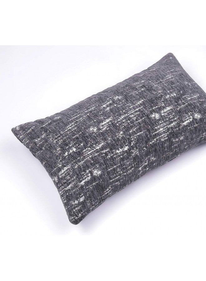 PHF PHF Throw Pillow Covers 12 x 20 Rectangle Lumbar Set of 2 with Zipper Closure Winter Fall Home Decorative Boho for Farmhouse Sofa Bed Couch Charcoal  - Image 3
