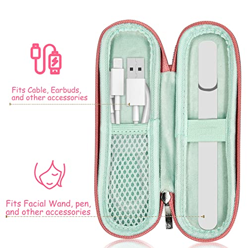 CANIPHA Portable Hard Carrying Case for Solowave 4 in 1 facial wand, Solawave wand for face Protective Bag Storing USB Cable, Hard Case Facial Wand with Zipper and Hanging Rope (Pink) - Image 4