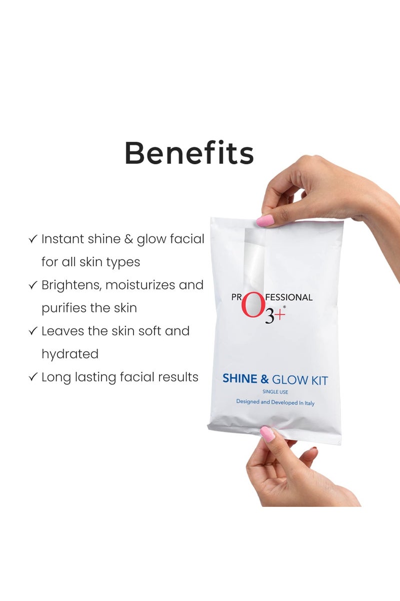 O3+ Shine & Glow Mono Dose Facial Kit (32g+6ml) - Image 2