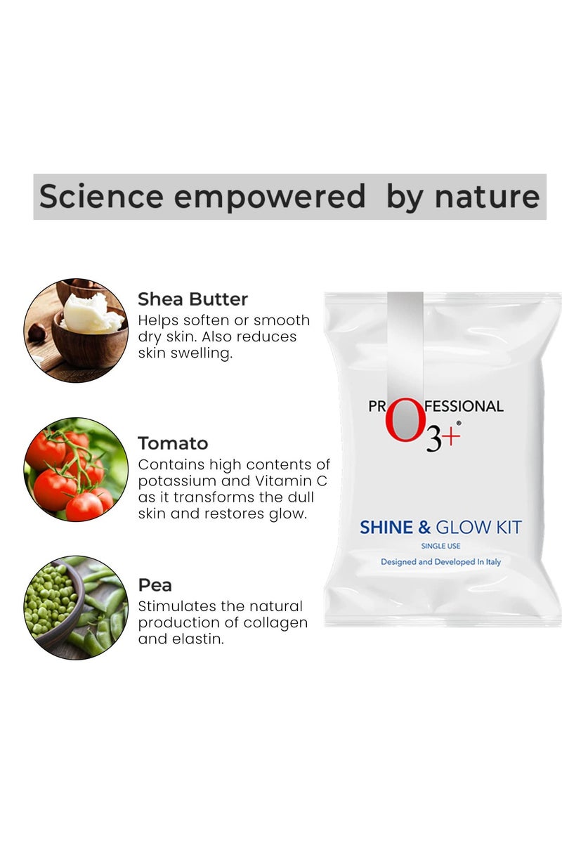 O3+ Shine & Glow Mono Dose Facial Kit (32g+6ml) - Image 3
