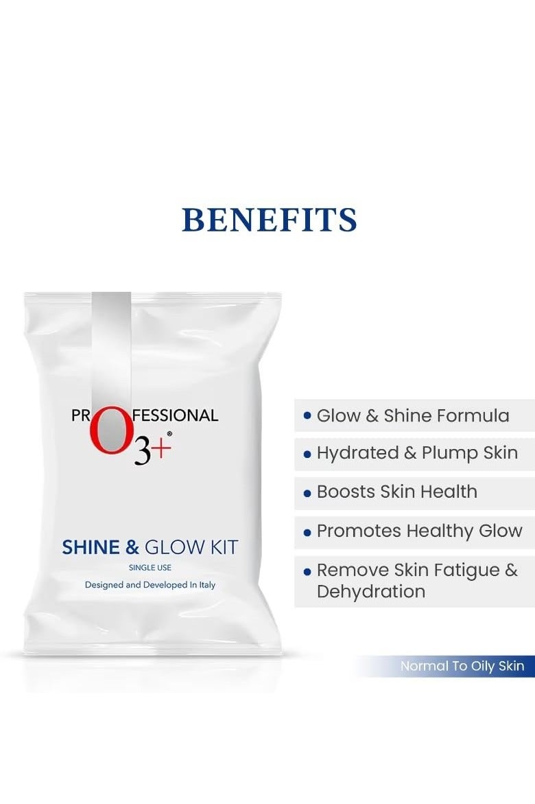 O3+ Shine & Glow Mono Dose Facial Kit (32g+6ml) - Image 4