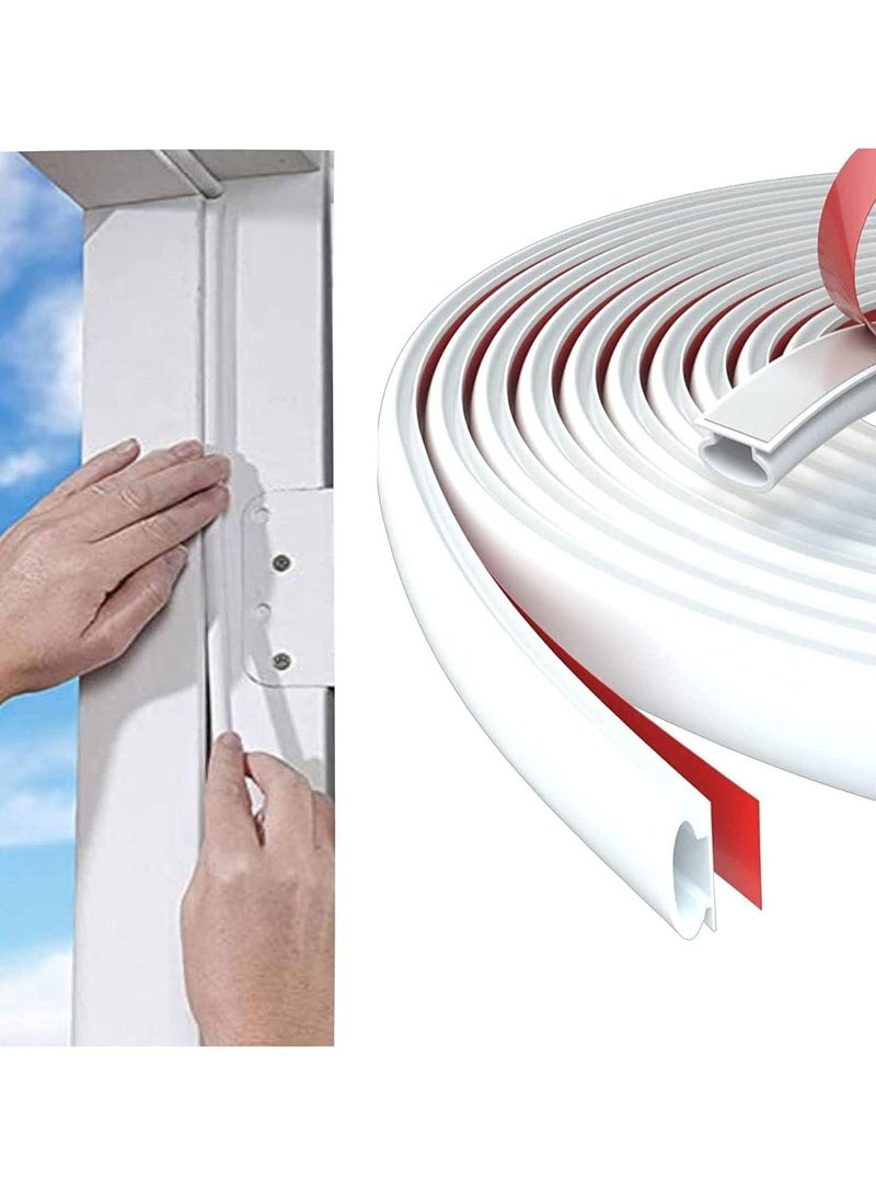 Door Weather Stripping Door Seal Strip,Self-Adhesive Rubber Door Insulation Weather Strip for Window and Door Soundproofing D Shape,for Door Frame Gap Blocker 19.7Feet  - Image 1