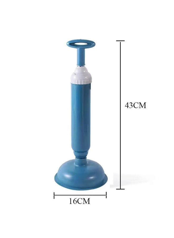 جيه زد اس JZS مرحاض فك الانسداد، مكبس مرحاض، مكبس تصريف، مكبس حوض بمقبض، مزيل انسداد يدوي مريح، موفر للمساحة، أداة مكبس لإزالة الانسداد للحمام، الدش، المطبخ، قطعتين، أزرق - Image 2