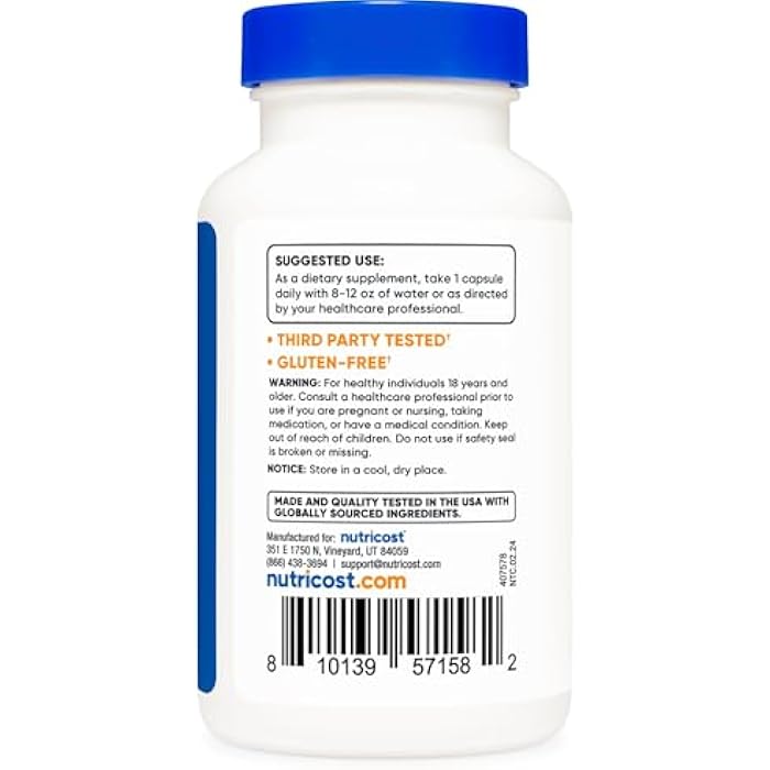 Nutricost N-Acetyl L-Tyrosine (NALT) 350mg, 120 Capsules - Gluten Free, Non-GMO - Image 4