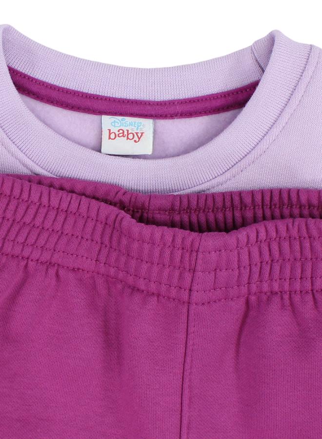 Disney Girl Cotton Pajama Set – Purple/Berry with Minnie Print - Image 3