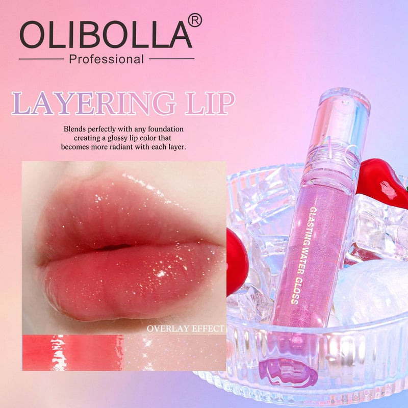 Exclusive 6-Color Water-Glossy Lip Glaze Lip Gloss Moisturizing Non-Stick Cup Lip Gloss Lipstick Pouty Lips - Image 3