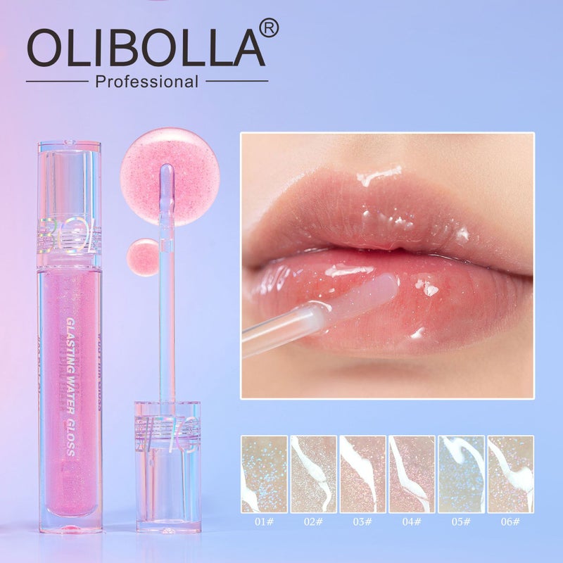 Exclusive 6-Color Water-Glossy Lip Glaze Lip Gloss Moisturizing Non-Stick Cup Lip Gloss Lipstick Pouty Lips - Image 2