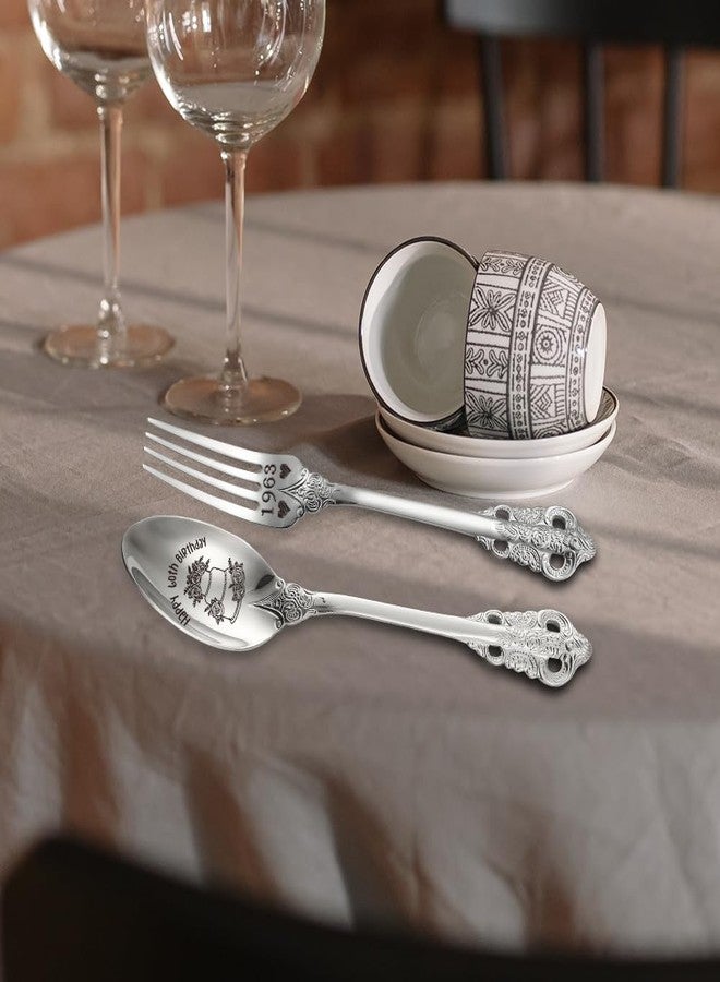 THRXOBN Cute Spoon Gift for Women, Men, Happy 60th Birthday Gifts for Couple, Her, 1963 Birthday Gifts for Men Women, 60 Year Old Birthday Gifts for Women, Her, 60th Anniversary Spoon Gifts,Back In 1963 - Image 3